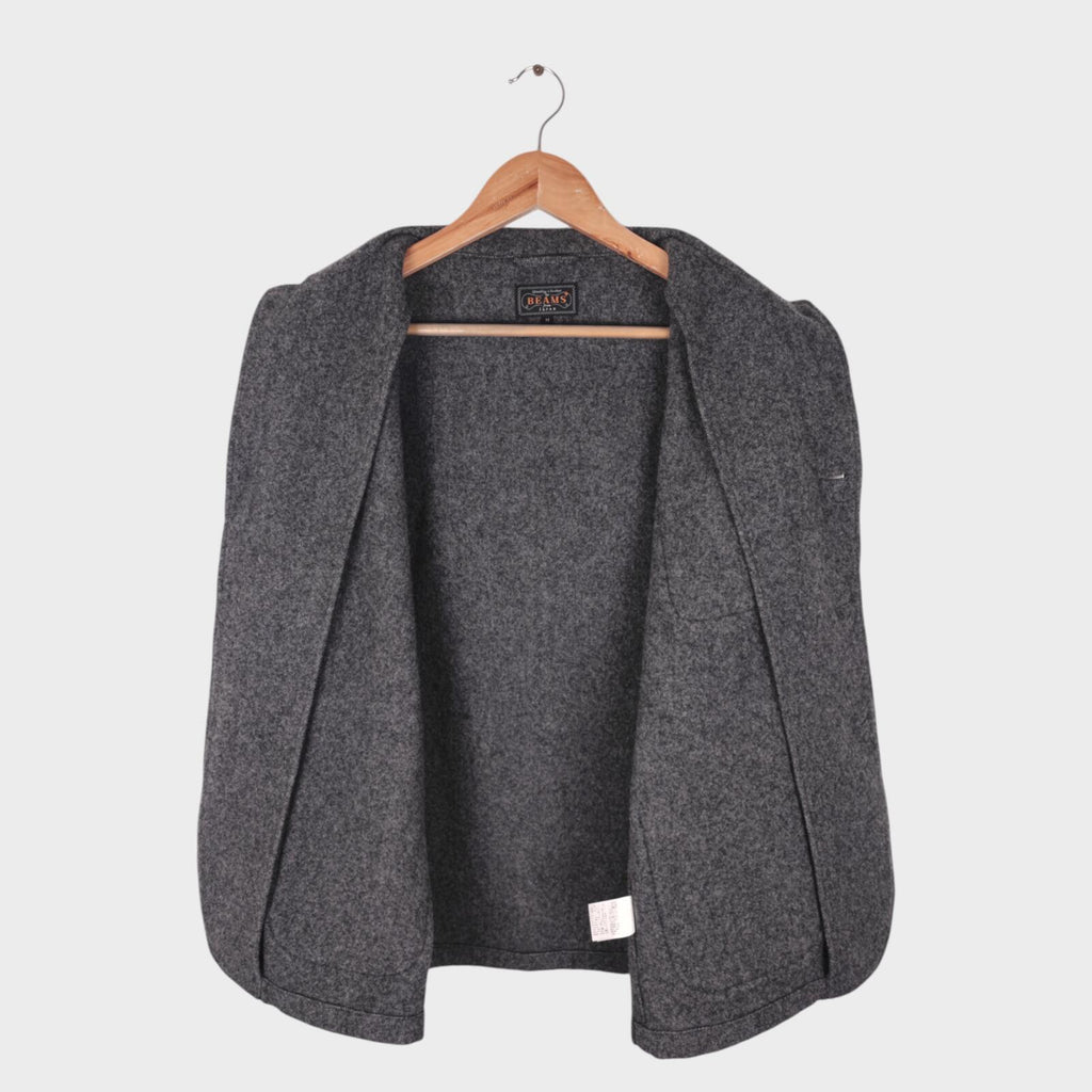 BEAMS PLUS Men's Grey Wool Chore Jacket