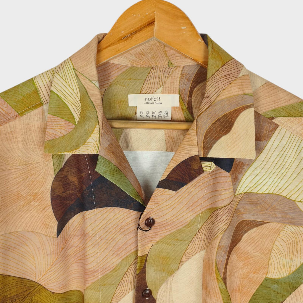 NORBIT BY HIROSHI NOZAWA Men's Leaf Camo Aloha Shirt