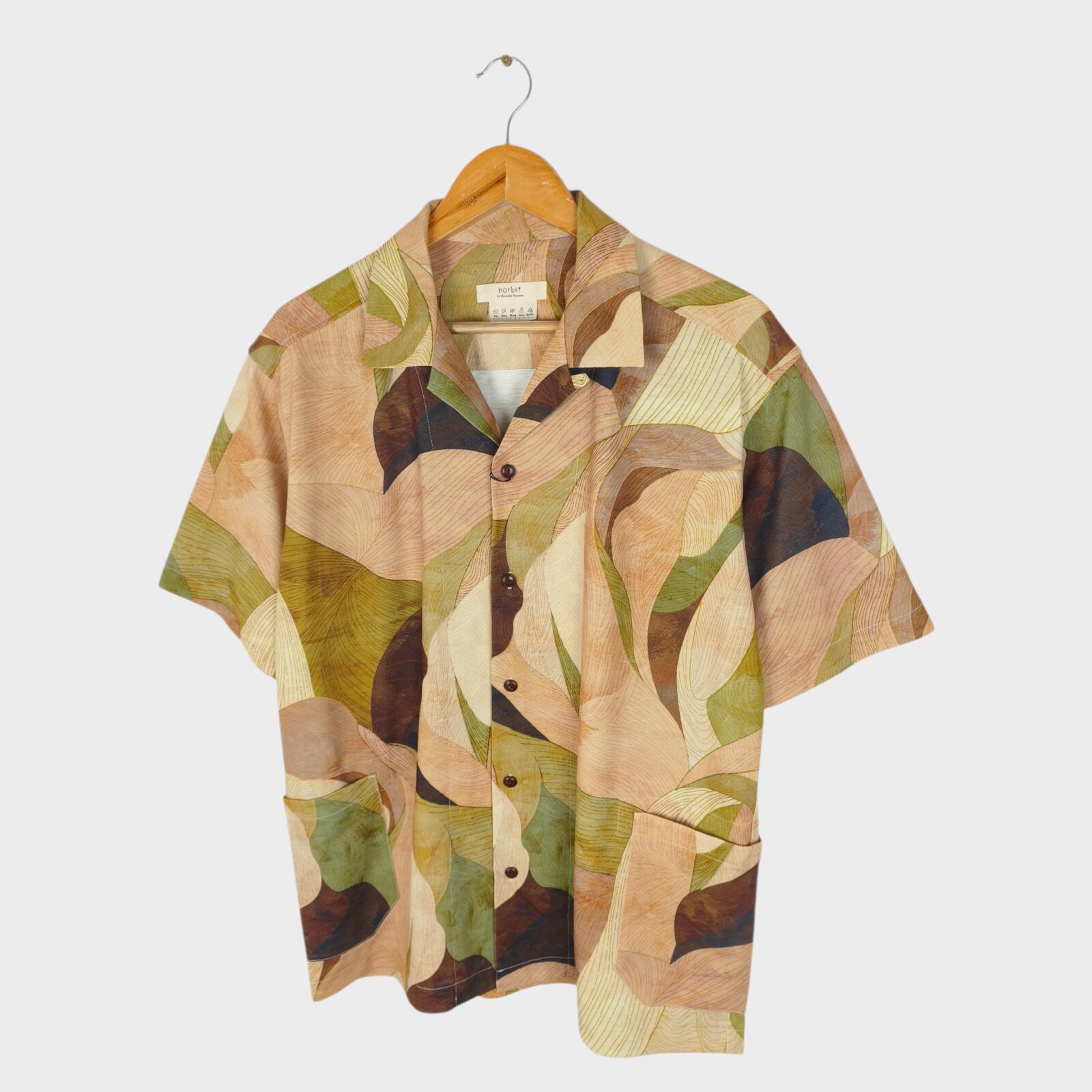 NORBIT BY HIROSHI NOZAWA Men's Leaf Camo Aloha Shirt