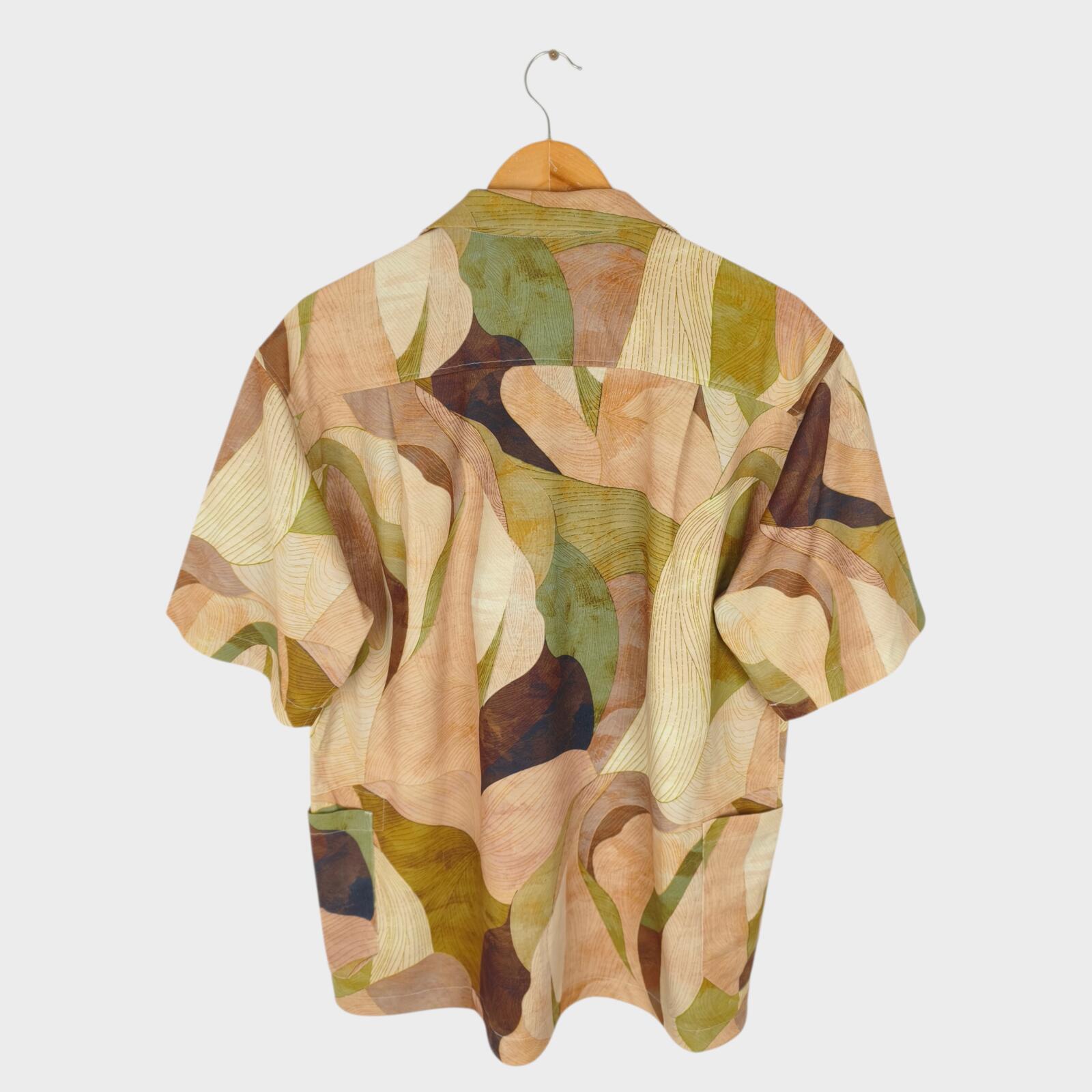 NORBIT BY HIROSHI NOZAWA Men's Leaf Camo Aloha Shirt