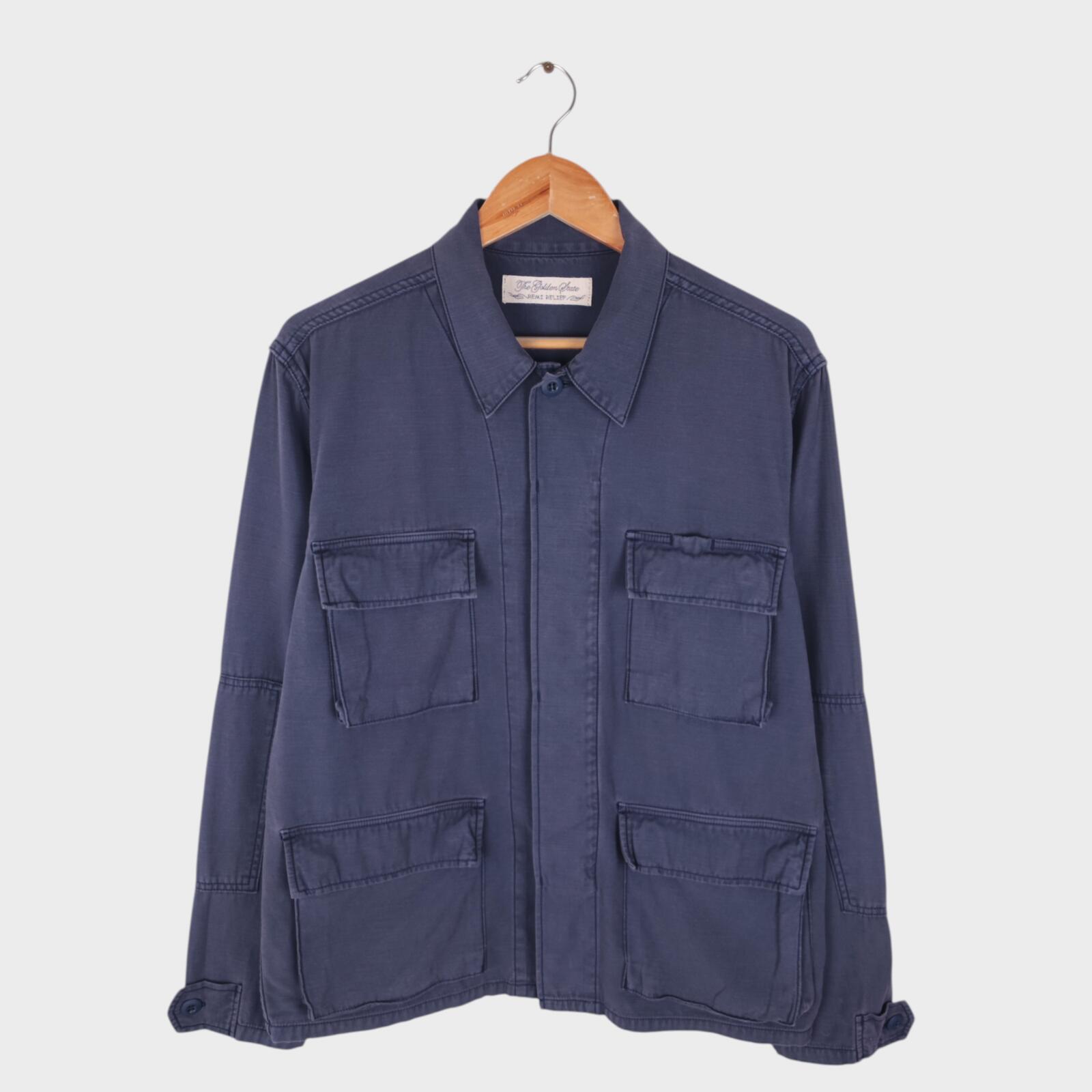 REMI RELIEF Men's Made in Japan Blue Garment Dyed Military BDU Jacket
