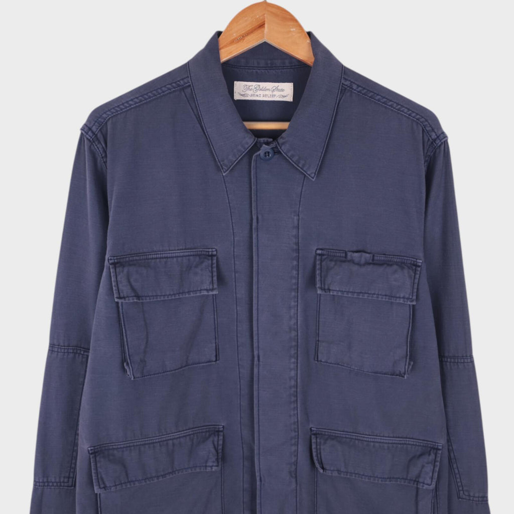 REMI RELIEF Men's Made in Japan Blue Garment Dyed Military BDU Jacket