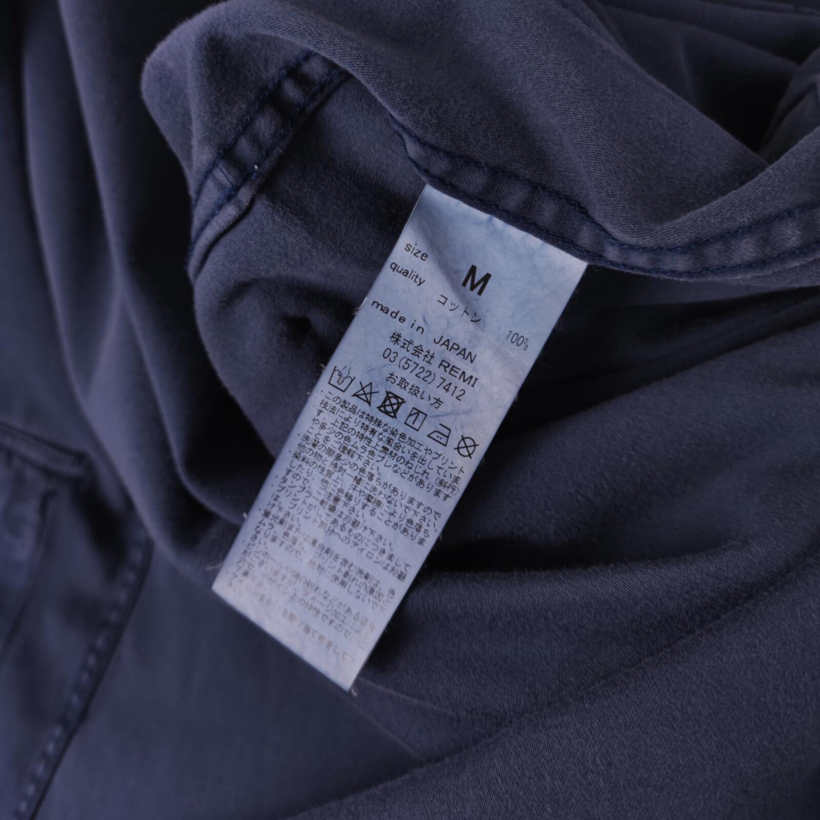REMI RELIEF Men's Made in Japan Blue Garment Dyed Military BDU Jacket