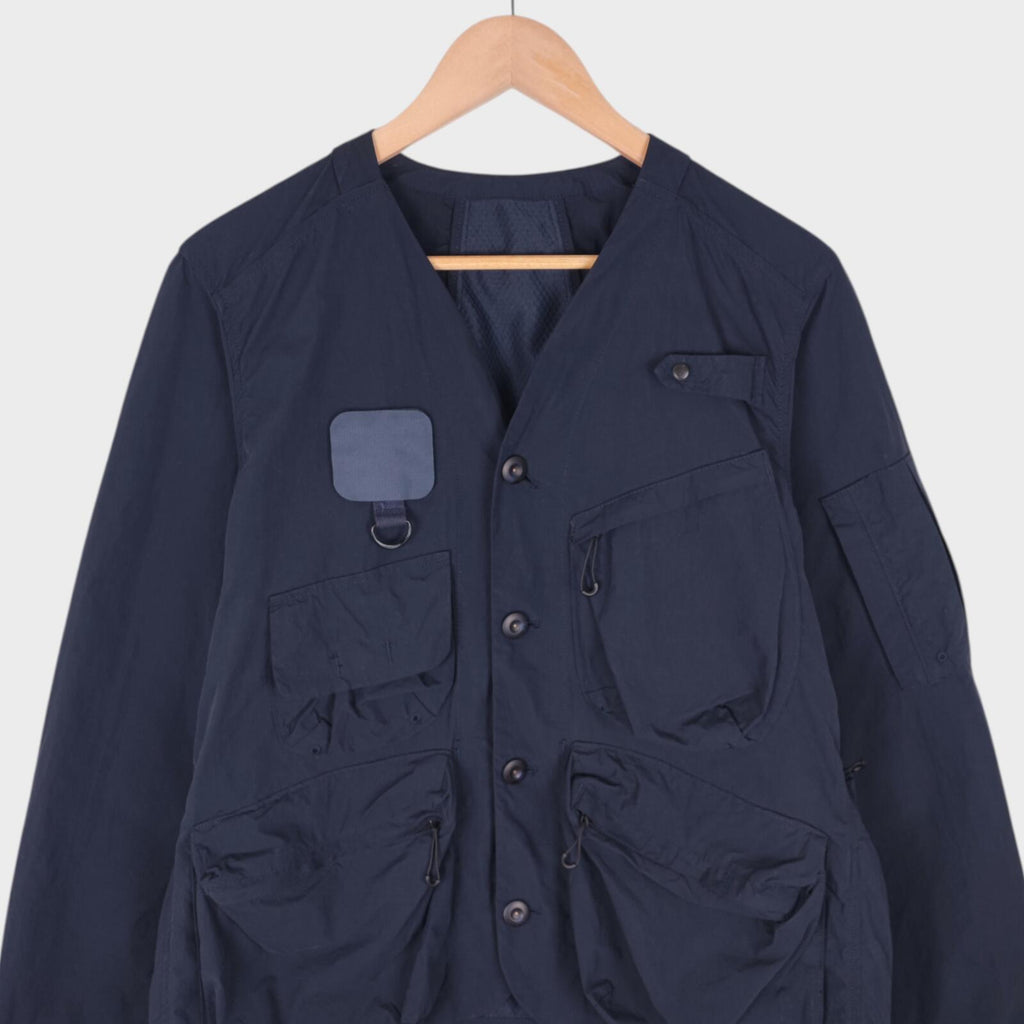 NORBIT BY HIROSHI NOZAWA Men's Navy Blue Nylon Utility Field Parka Jacket