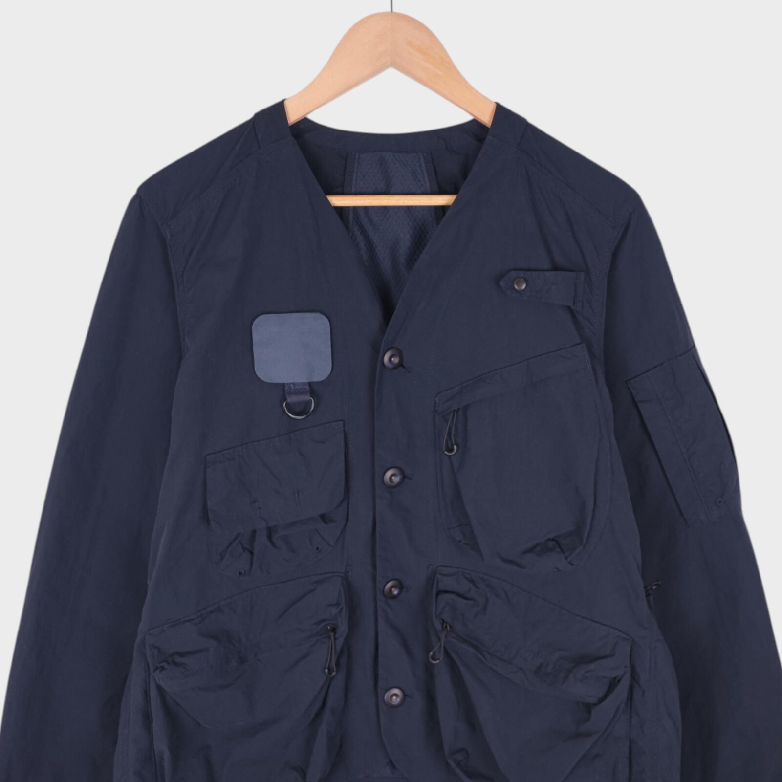NORBIT BY HIROSHI NOZAWA Men's Navy Blue Nylon Utility Field Parka Jacket
