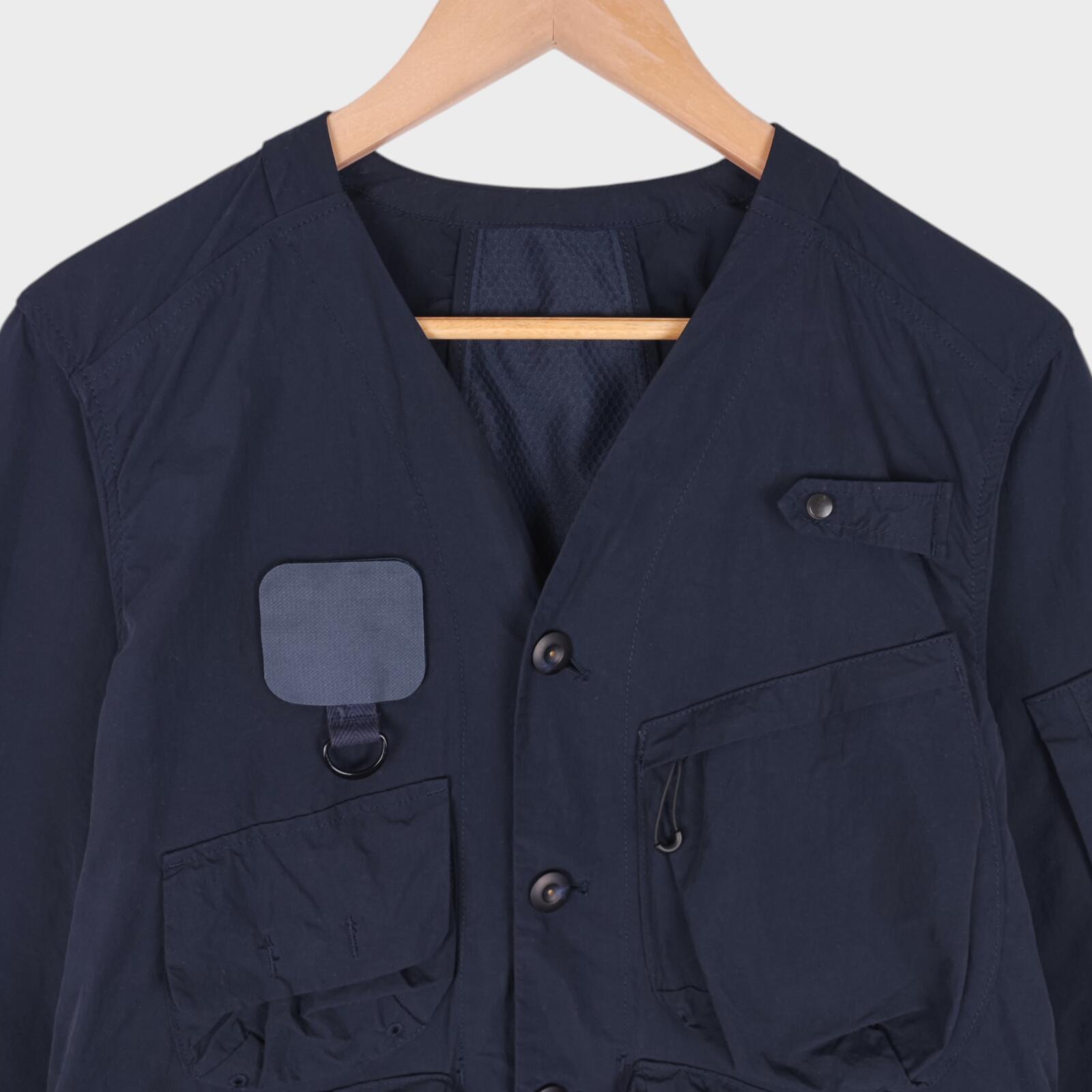 NORBIT BY HIROSHI NOZAWA Men's Navy Blue Nylon Utility Field Parka Jacket
