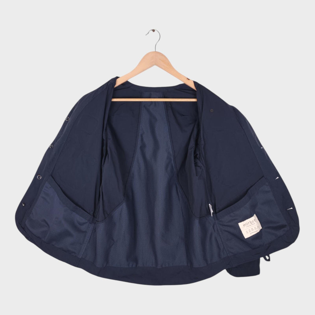NORBIT BY HIROSHI NOZAWA Men's Navy Blue Nylon Utility Field Parka Jacket