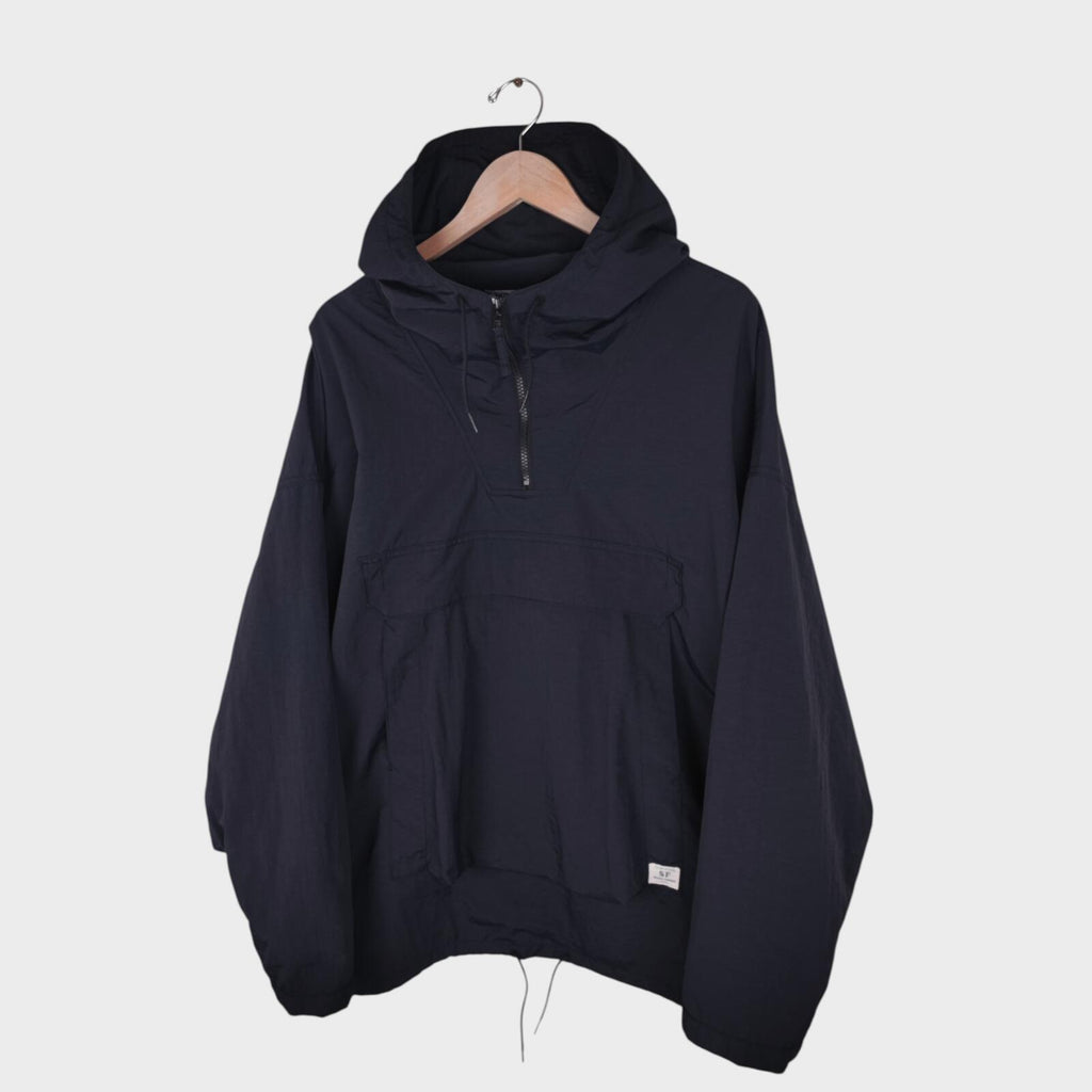 SASSAFRAS Men's Made in Japan Black Digs Crew Armor Shell Bud Smock Jacket