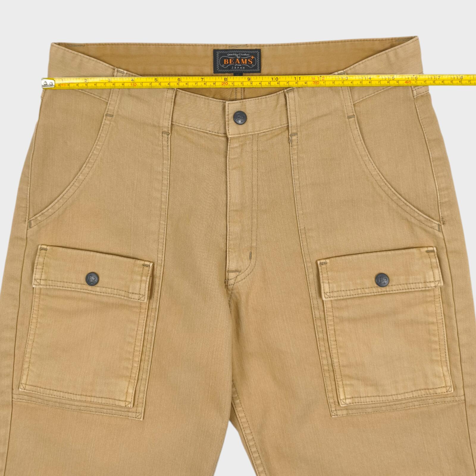 BEAMS PLUS Men's Beige Cargo Shorts