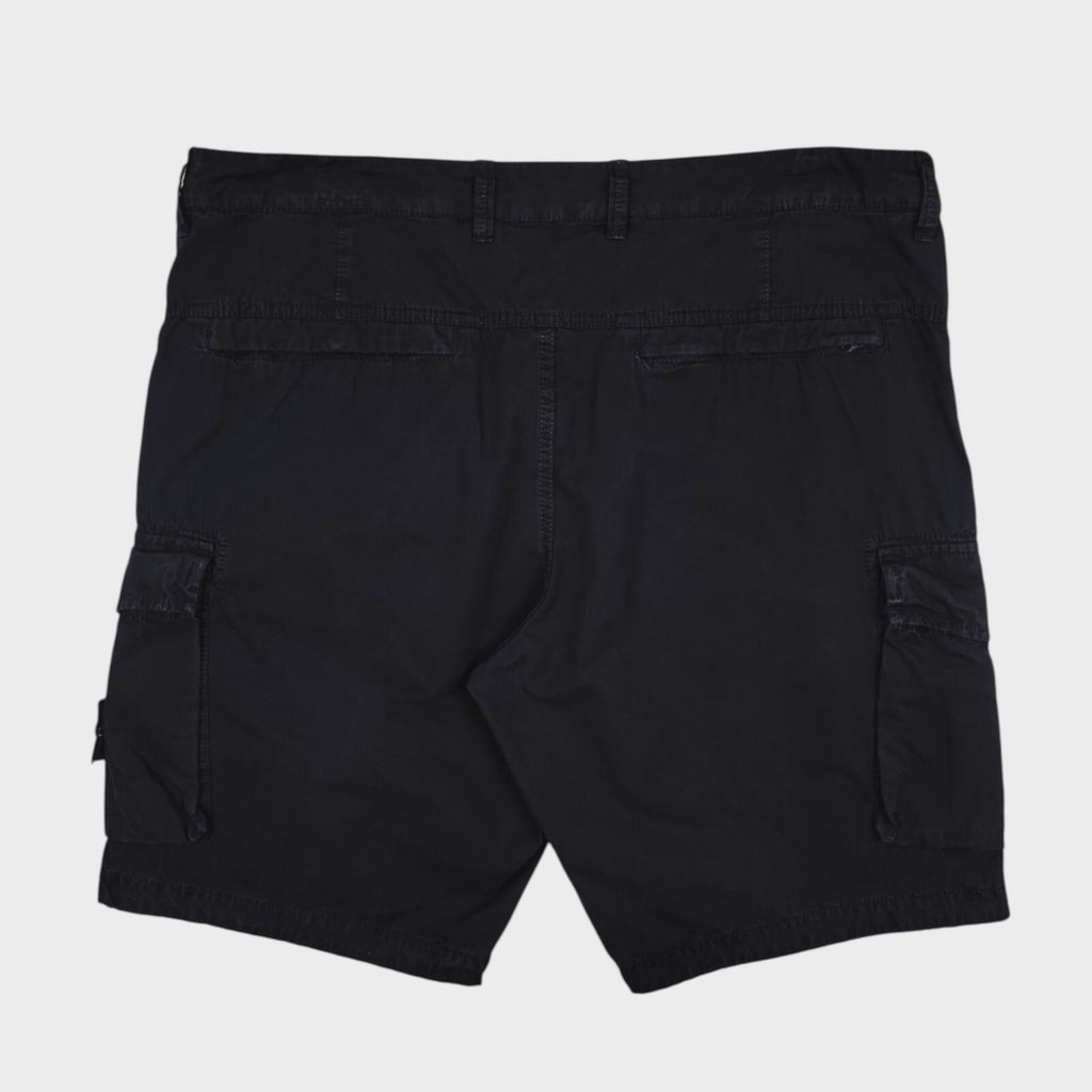 STONE ISLAND Men's Black Garment Dyed Detachable Badge Cargo Shorts