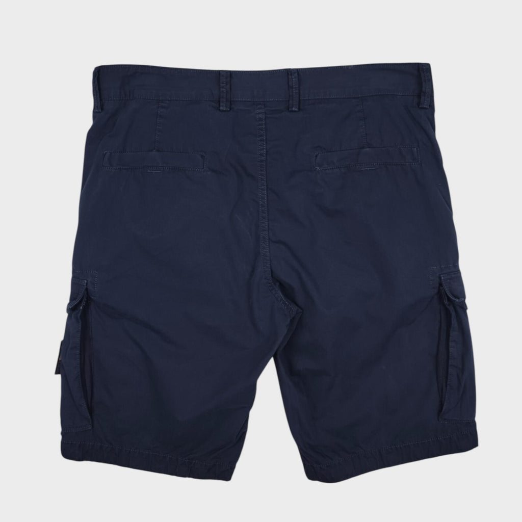 STONE ISLAND Men's Navy Blue Garment Dyed Detachable Badge Cargo Shorts