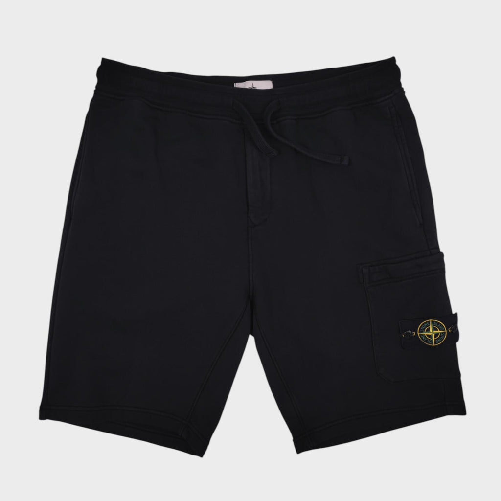 STONE ISLAND Men's Black Compass Badge Sweat Shorts