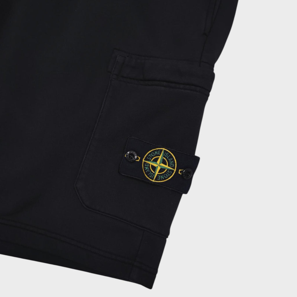 STONE ISLAND Men's Black Compass Badge Sweat Shorts