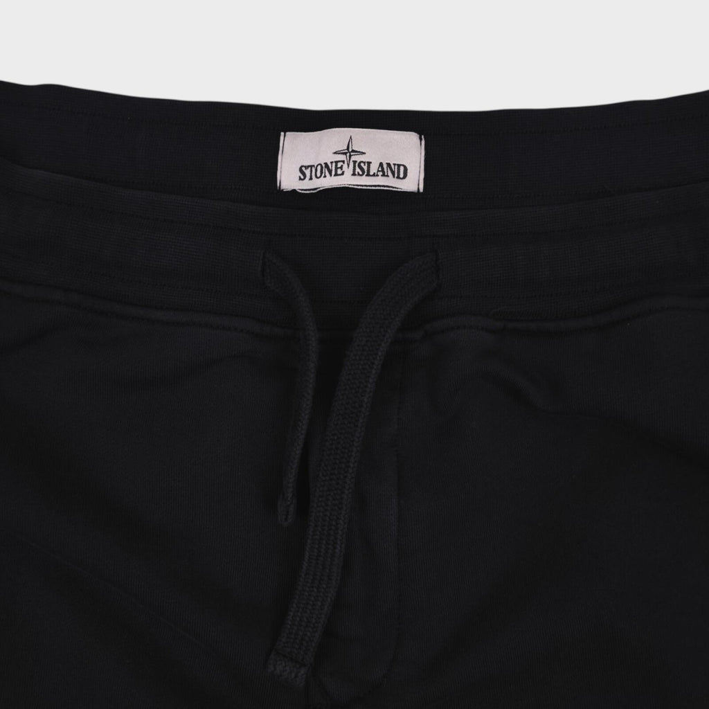 STONE ISLAND Men's Black Compass Badge Sweat Shorts