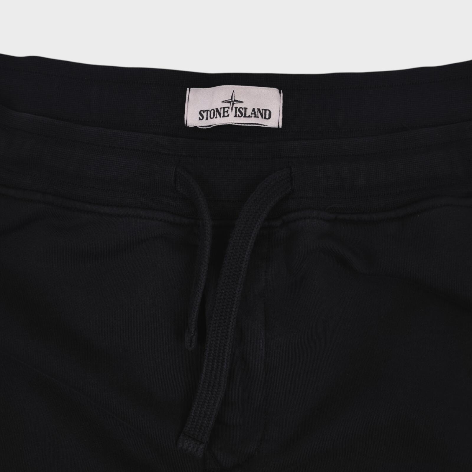 STONE ISLAND Men's Black Compass Badge Sweat Shorts