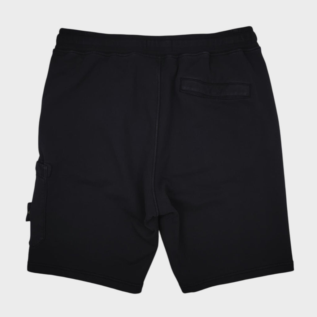 STONE ISLAND Men's Black Compass Badge Sweat Shorts