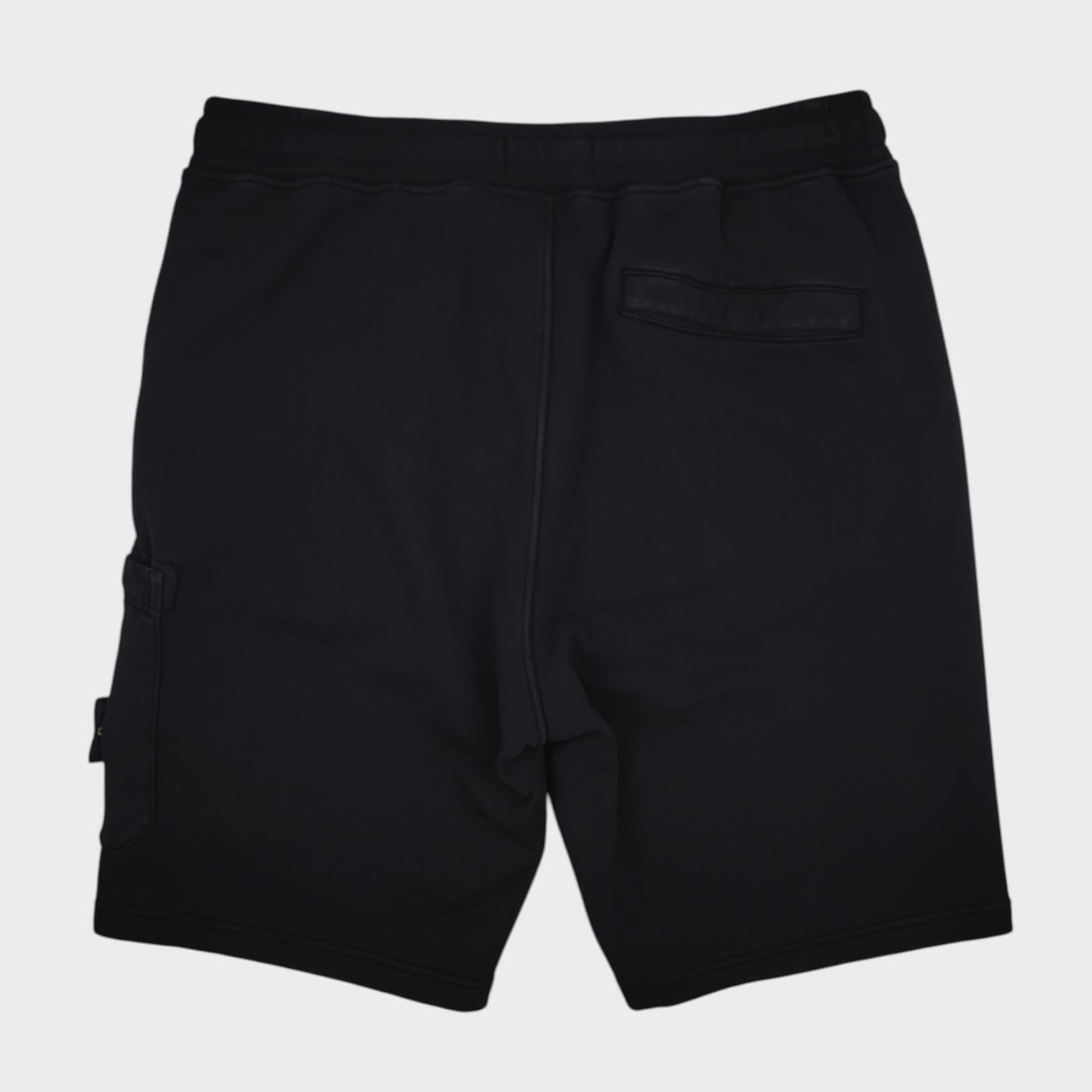 STONE ISLAND Men's Black Compass Badge Sweat Shorts