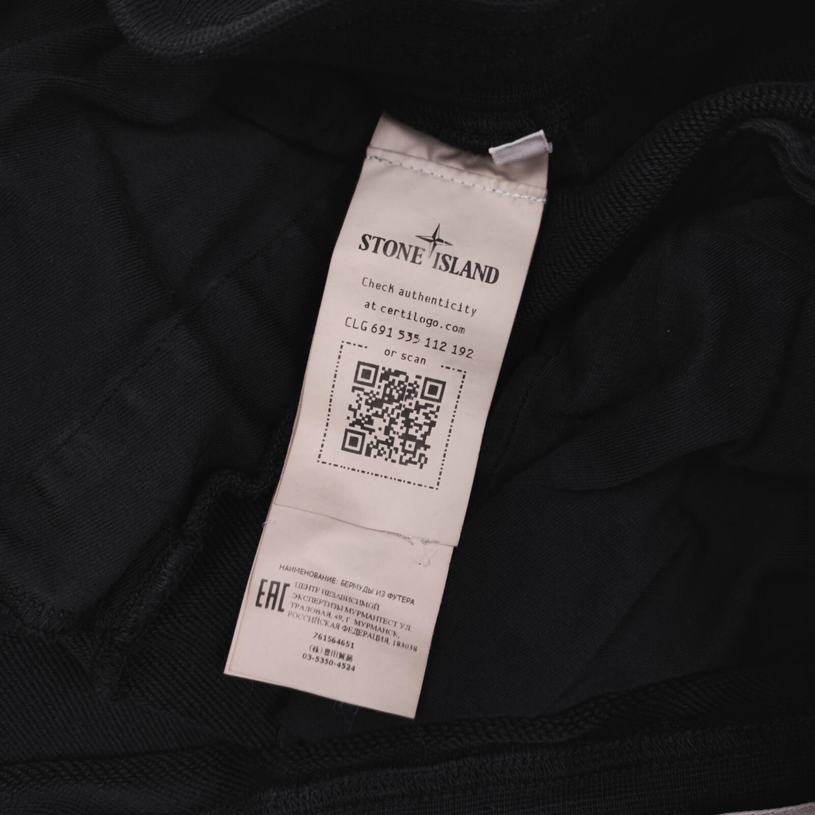 STONE ISLAND Men's Black Compass Badge Sweat Shorts