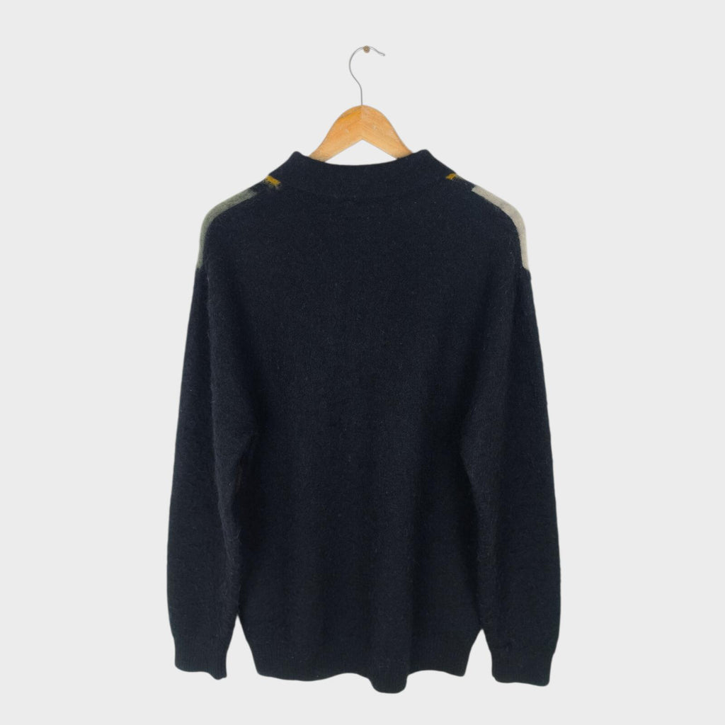 BEAMS PLUS Men's 9 Gauge Shaggy Mohair Blend Polo Shirt Jumper
