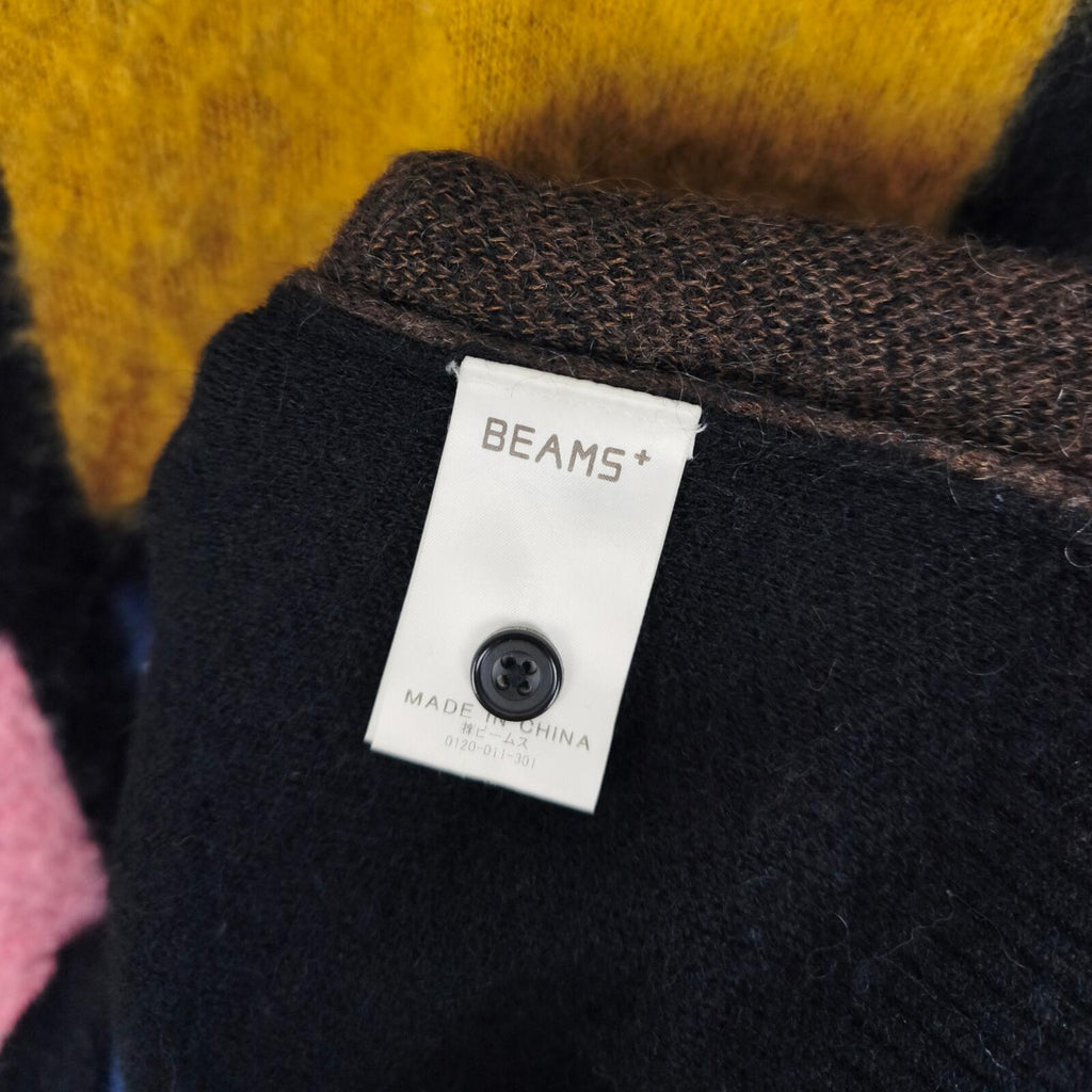 BEAMS PLUS Men's 9 Gauge Shaggy Mohair Blend Polo Shirt Jumper