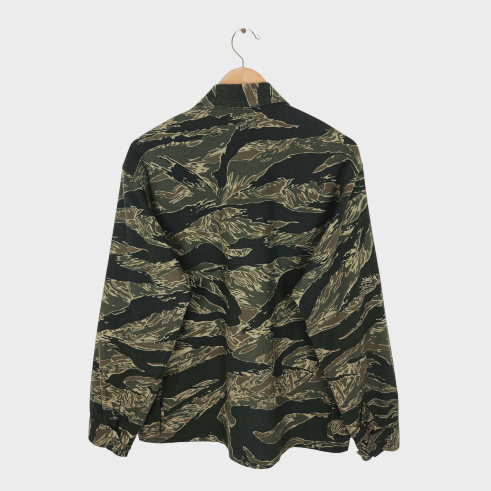 SASSAFRAS Men's Made in Japan Brushed Flannel Camo G.D.U. Military Jacket