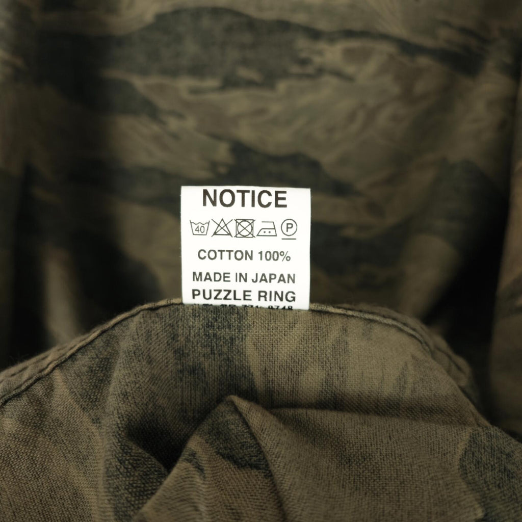 SASSAFRAS Men's Made in Japan Brushed Flannel Camo G.D.U. Military Jacket