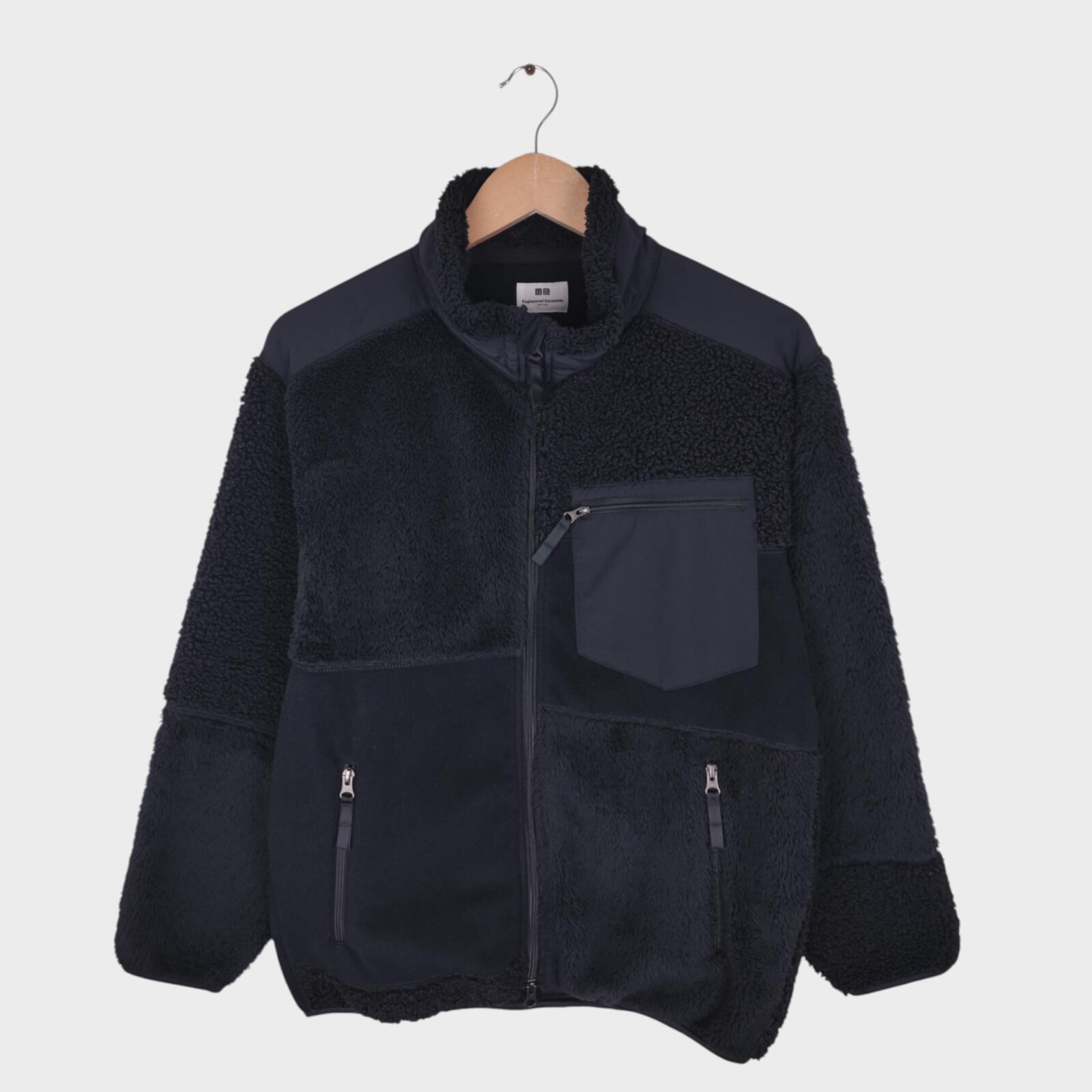 ENGINEERED GARMENTS x UNIQLO Men's Black Patchwork Fleece Zip Jacket