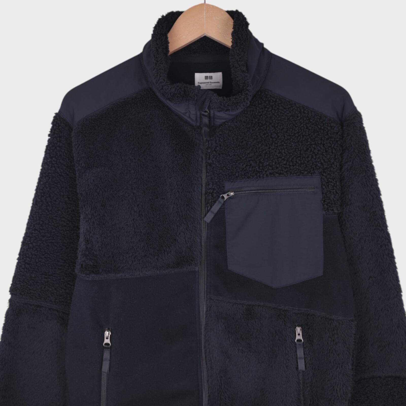 ENGINEERED GARMENTS x UNIQLO Men's Black Patchwork Fleece Zip Jacket