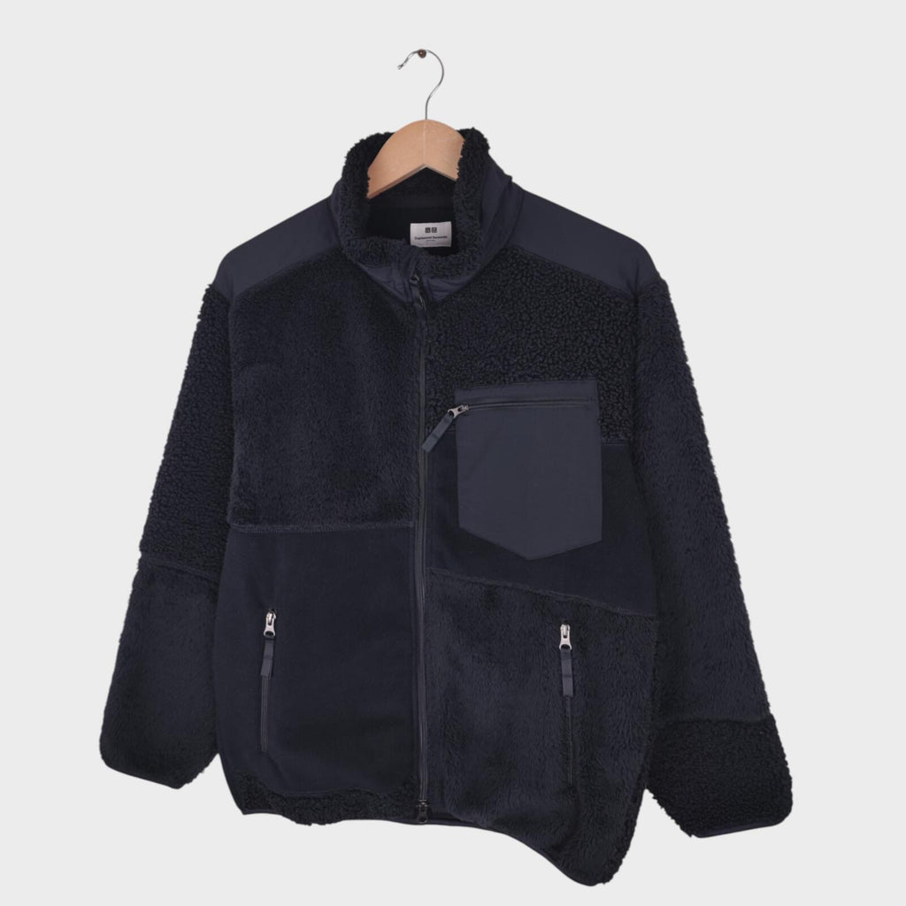 ENGINEERED GARMENTS x UNIQLO Men's Black Patchwork Fleece Zip Jacket