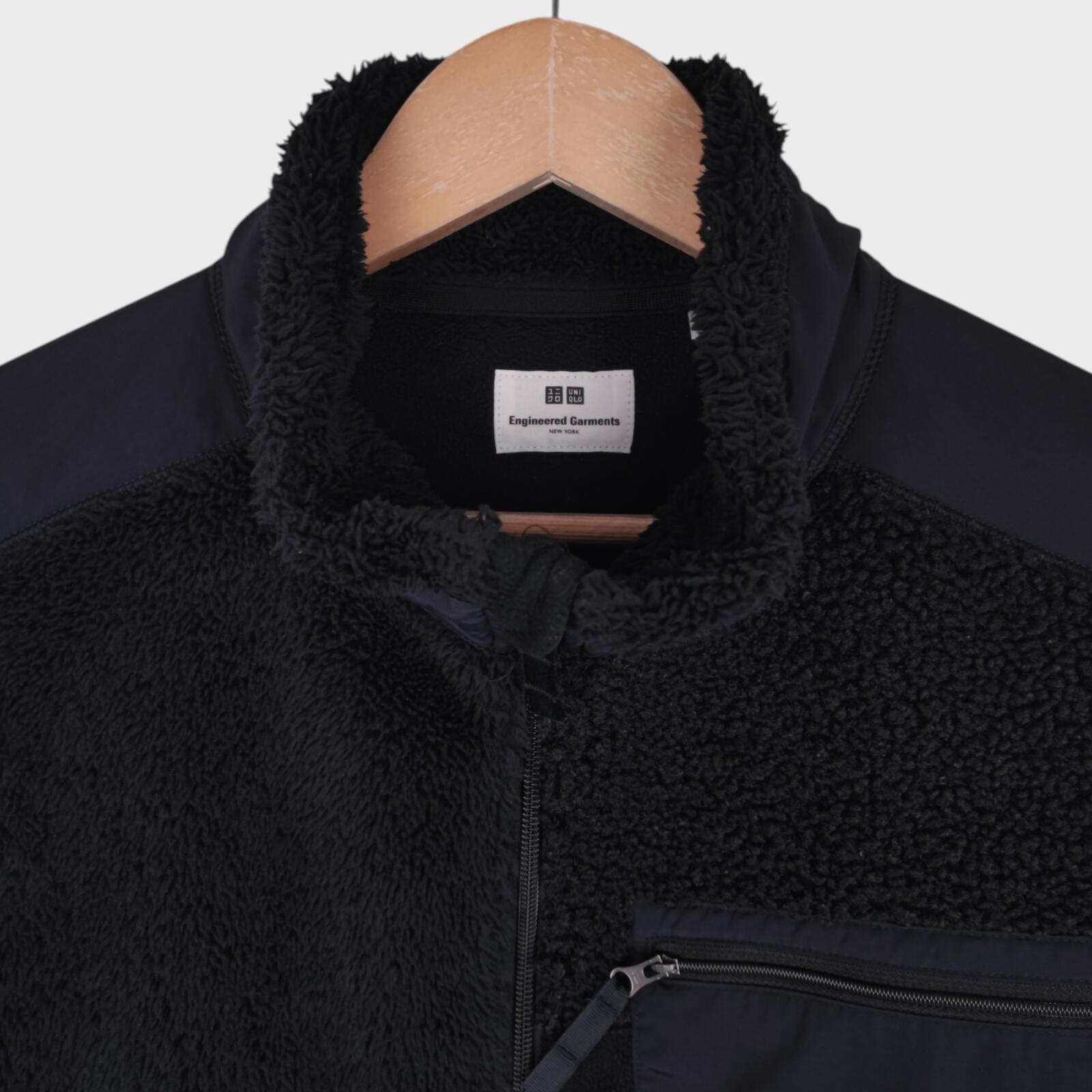 ENGINEERED GARMENTS x UNIQLO Men's Black Patchwork Fleece Zip Jacket