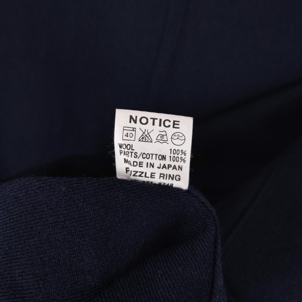 SASSAFRAS Men's Made in Japan Navy Blue 100% Wool Transplant Chore Jacket