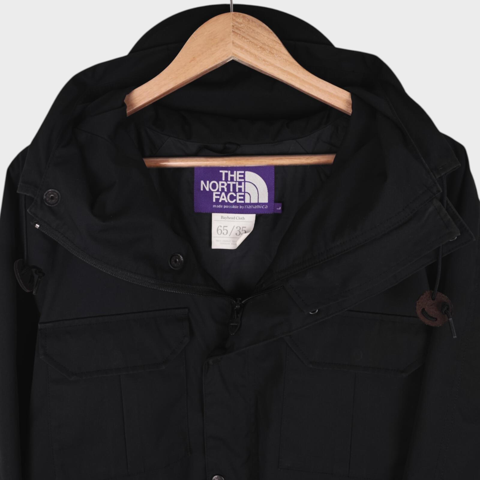 THE NORTH FACE PURPLE LABEL x NANAMICA Men's Black 65/35 Bayhead Cloth Mountain Parka Jacket