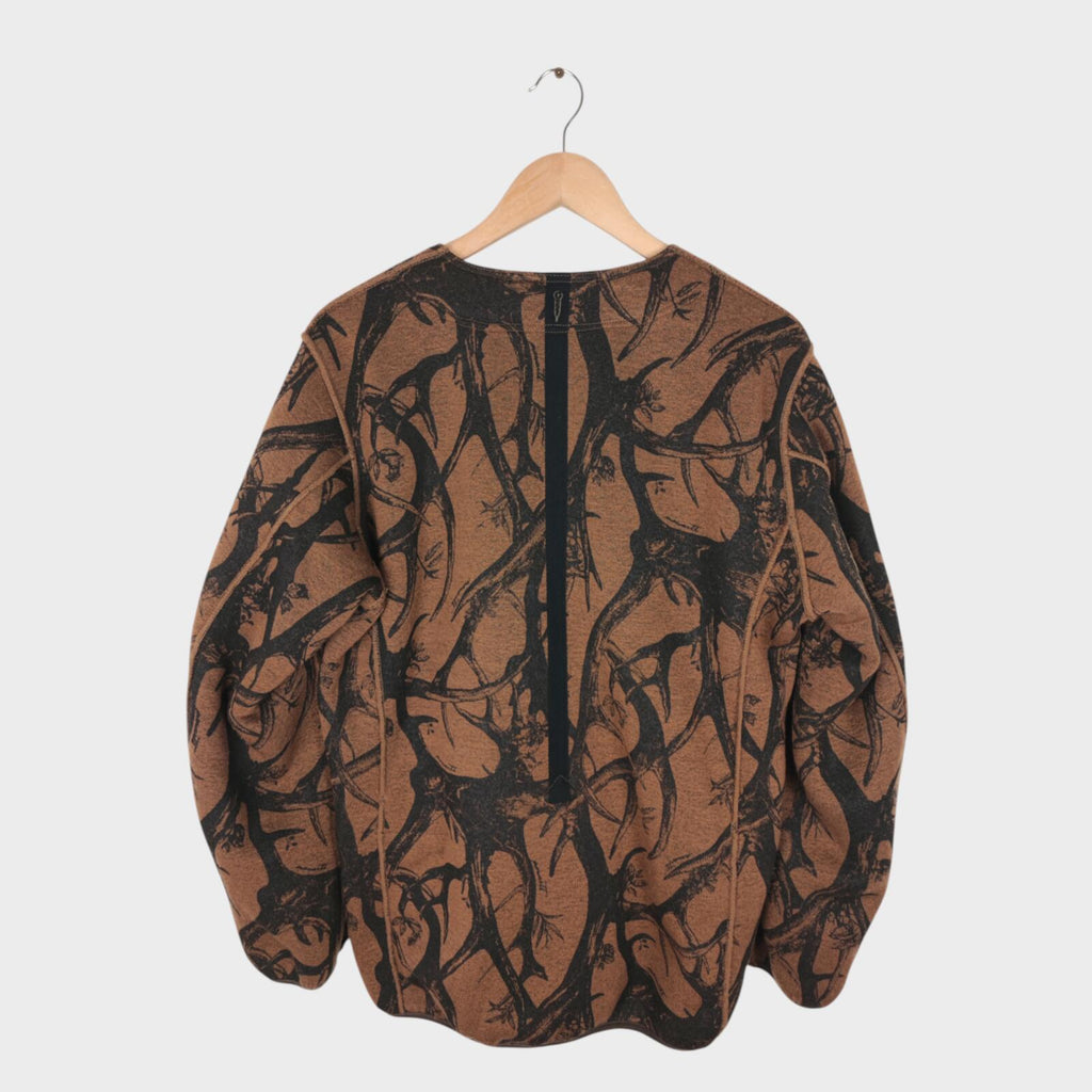 NORBIT BY HIROSHI NOZAWA Men's Brown Reversible Wool Blend Boa Fleece Jacket