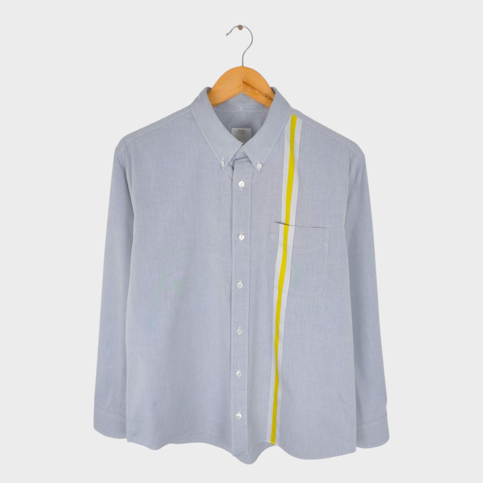 VISVIM Men's Light Blue Made in Japan Le Mans B.D. Shirt