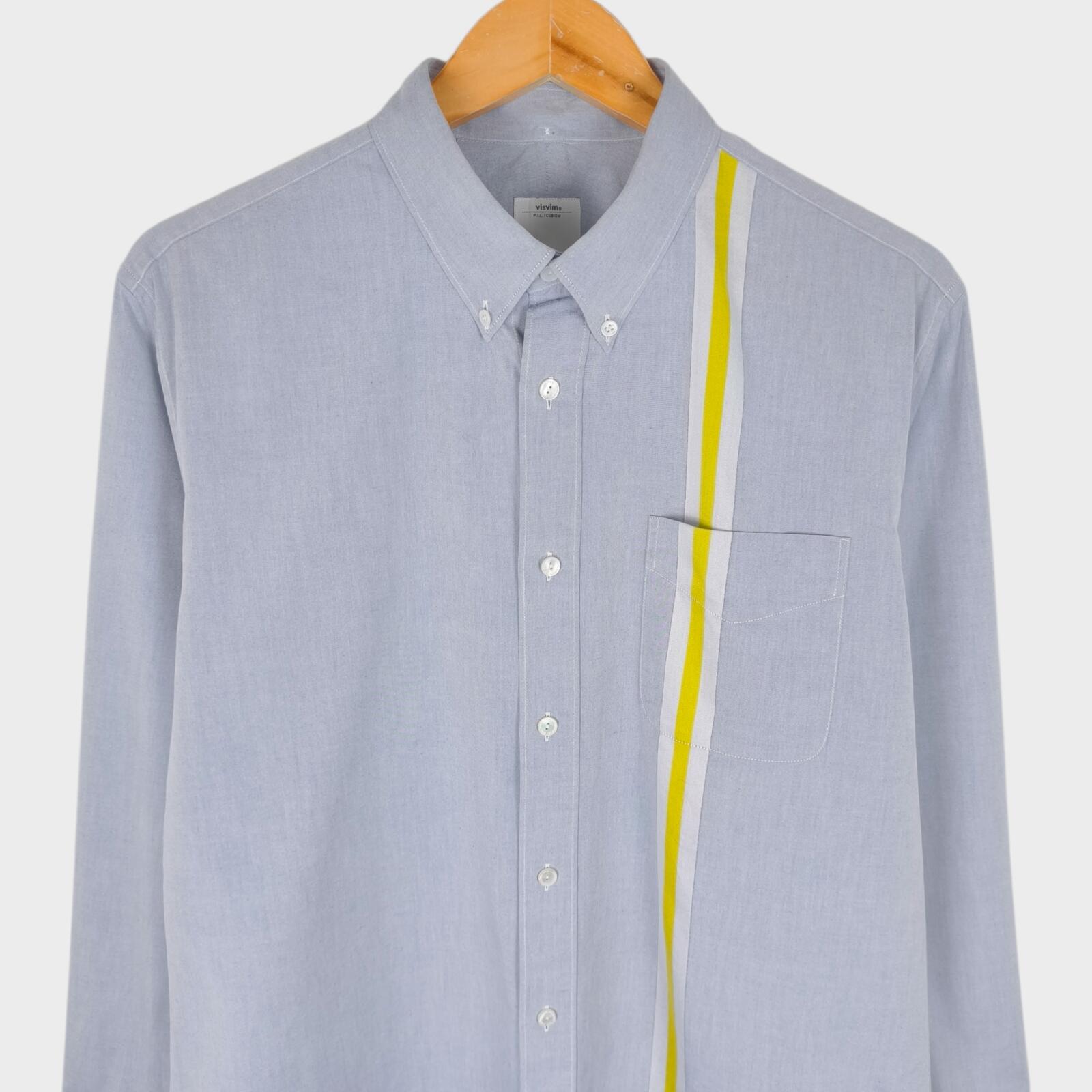 VISVIM Men's Light Blue Made in Japan Le Mans B.D. Shirt