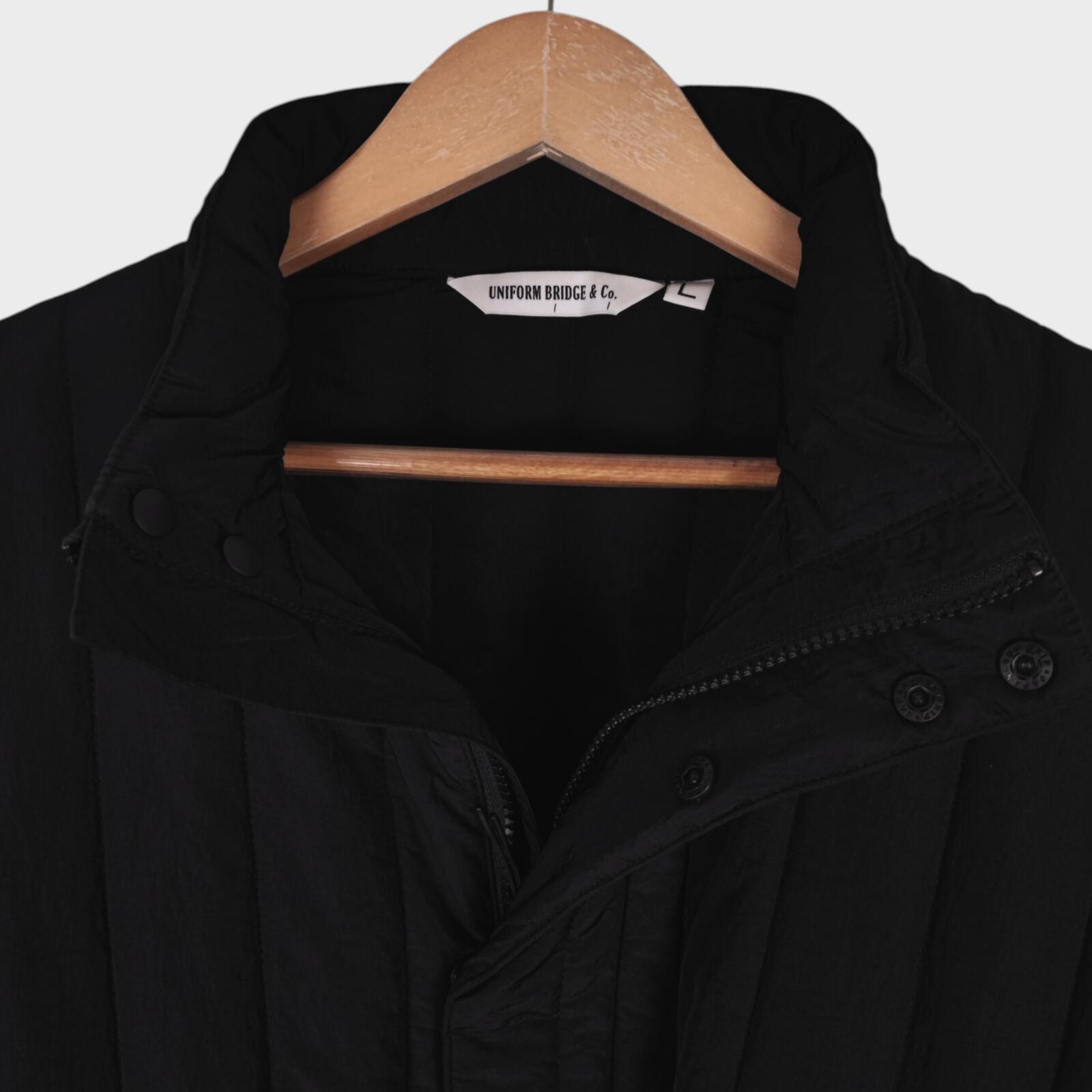 UNIFORM BRIDGE Men's Black M65 Quilted Liner Parka Jacket