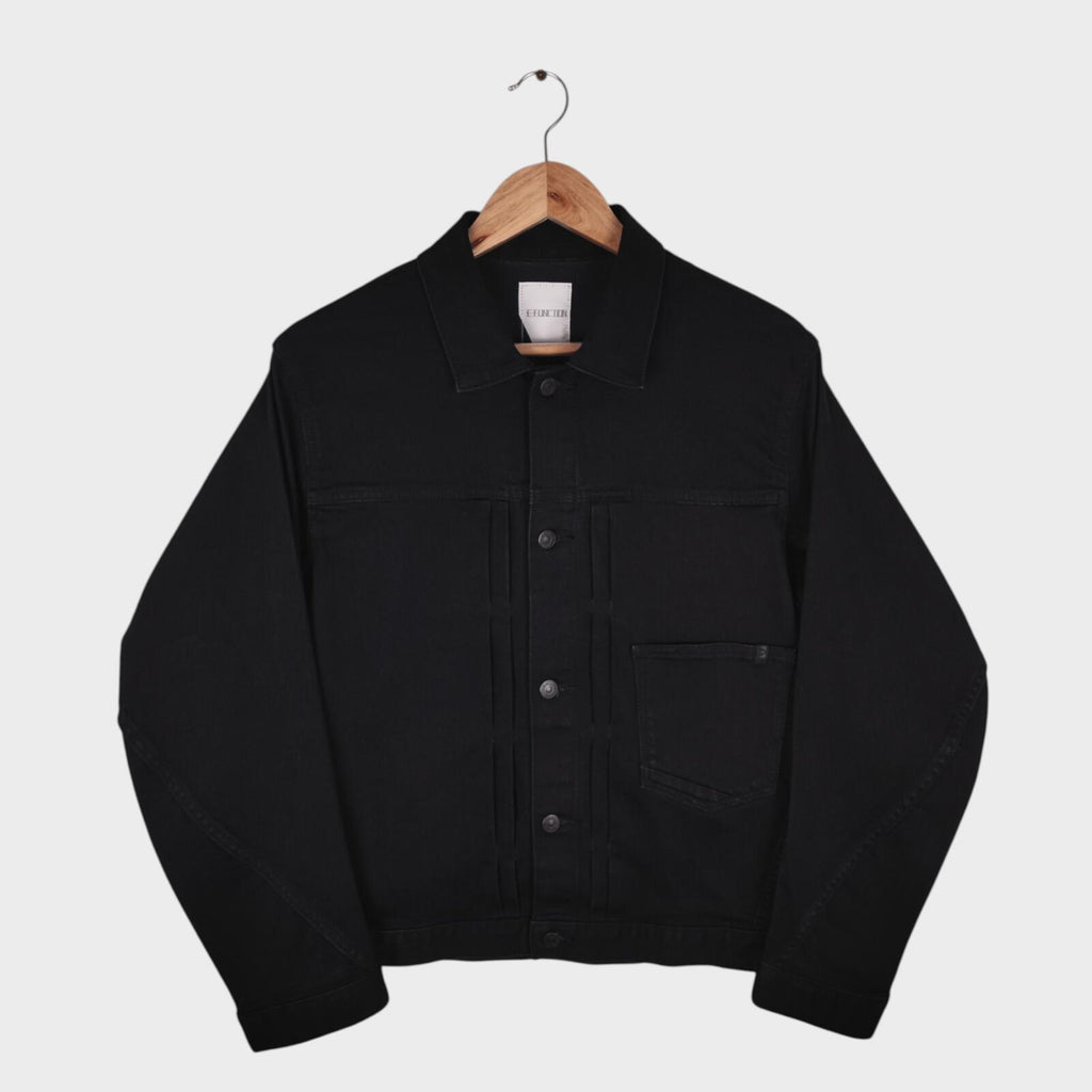 EDWIN Japan Men's Black Denim E-Function Trucker Jacket