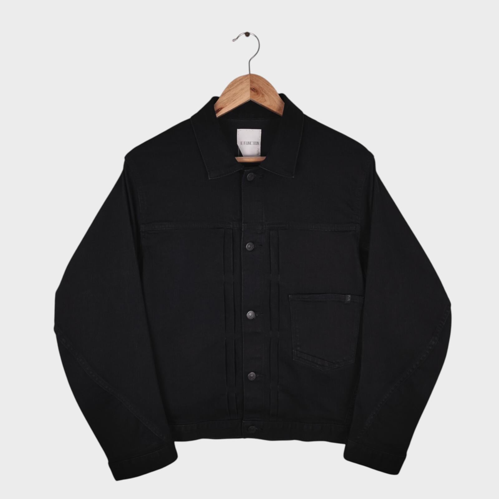 EDWIN Japan Men's Black Denim E-Function Trucker Jacket