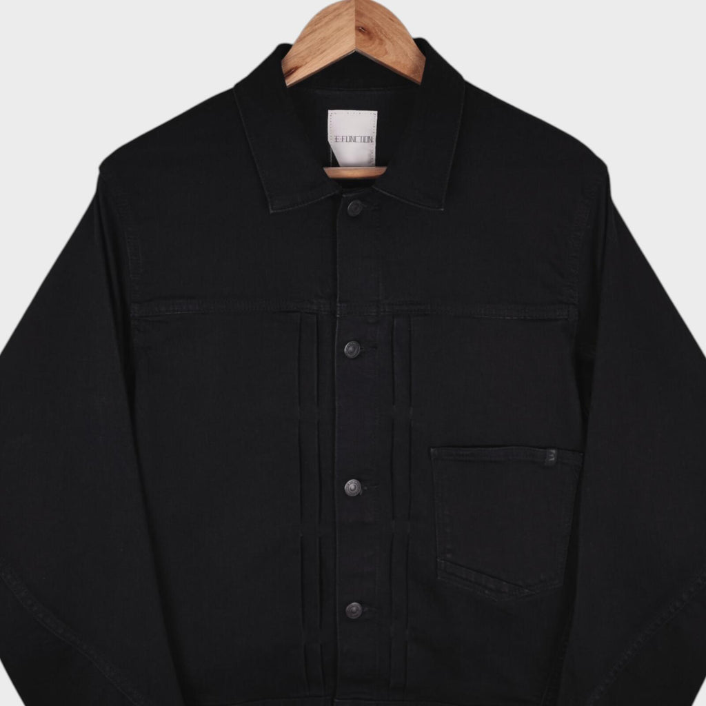 EDWIN Japan Men's Black Denim E-Function Trucker Jacket