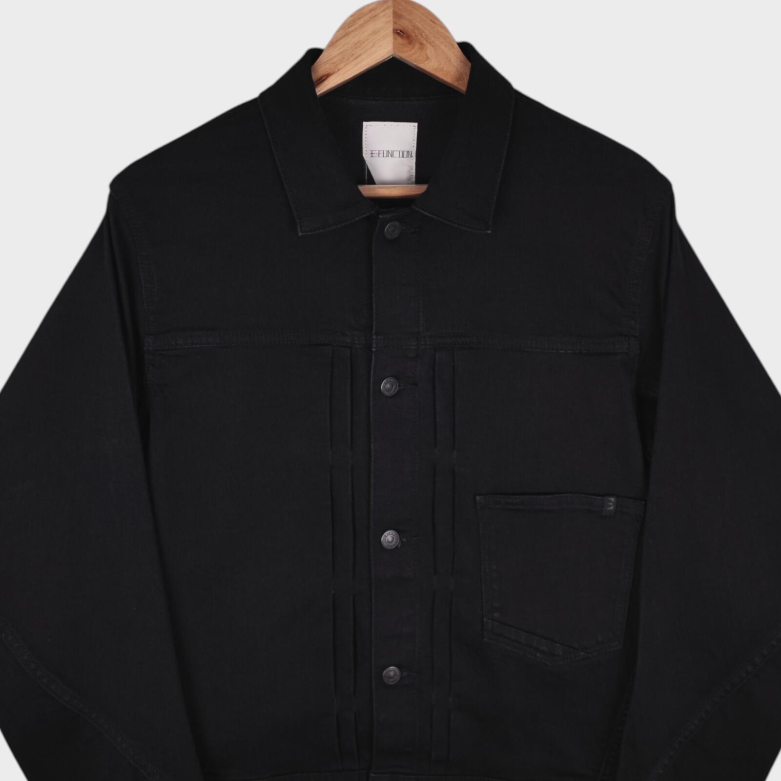 EDWIN Japan Men's Black Denim E-Function Trucker Jacket