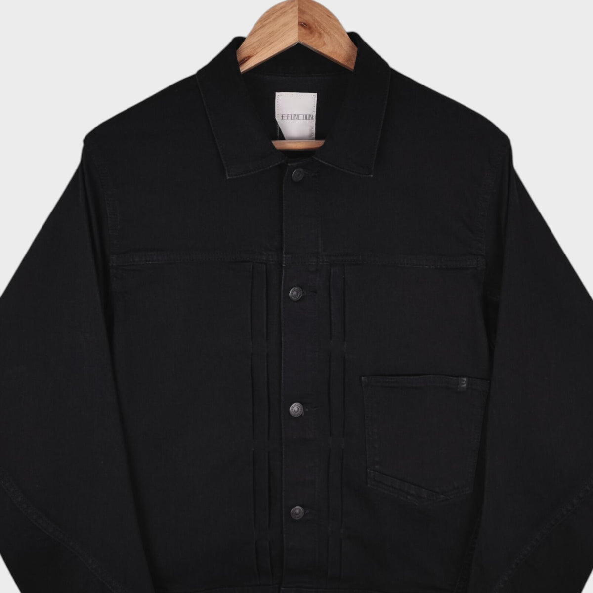 EDWIN Japan Men's Black Denim E-Function Trucker Jacket