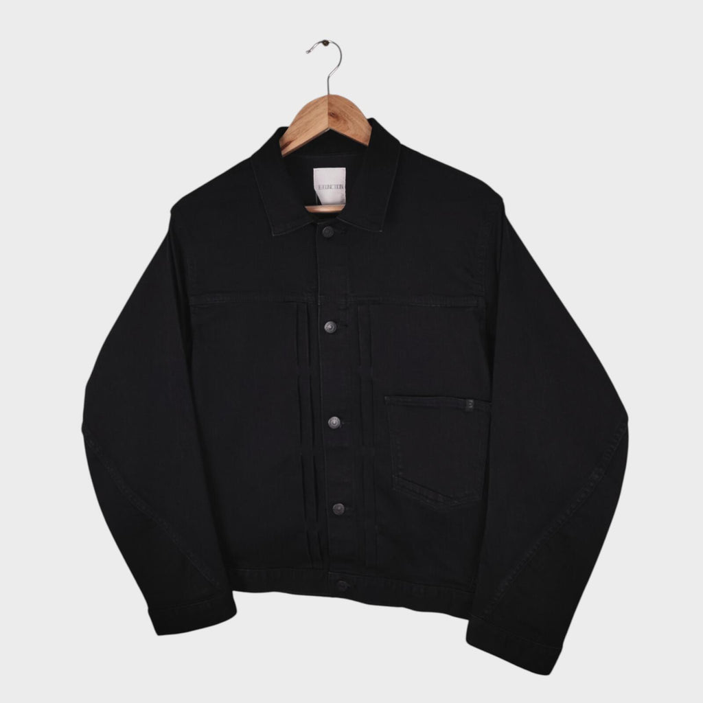 EDWIN Japan Men's Black Denim E-Function Trucker Jacket