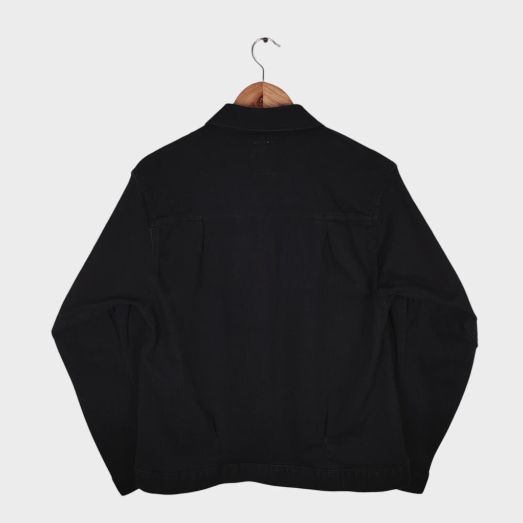 EDWIN Japan Men's Black Denim E-Function Trucker Jacket
