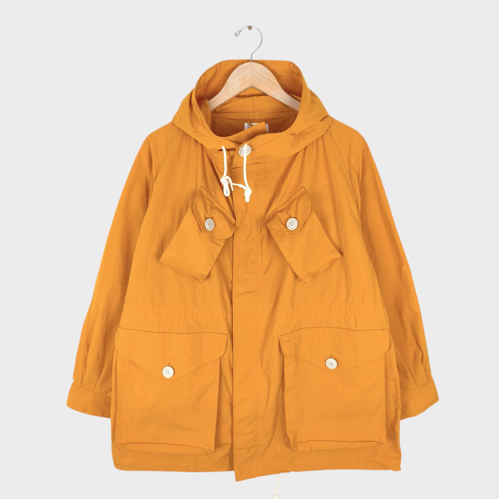H.UNIT Men's Made in Japan Orange Nylon Combat Mountain Parka Jacket