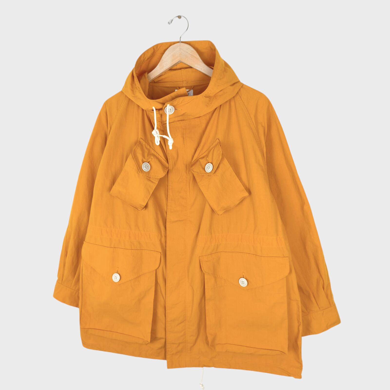 H.UNIT Men's Made in Japan Orange Nylon Combat Mountain Parka Jacket