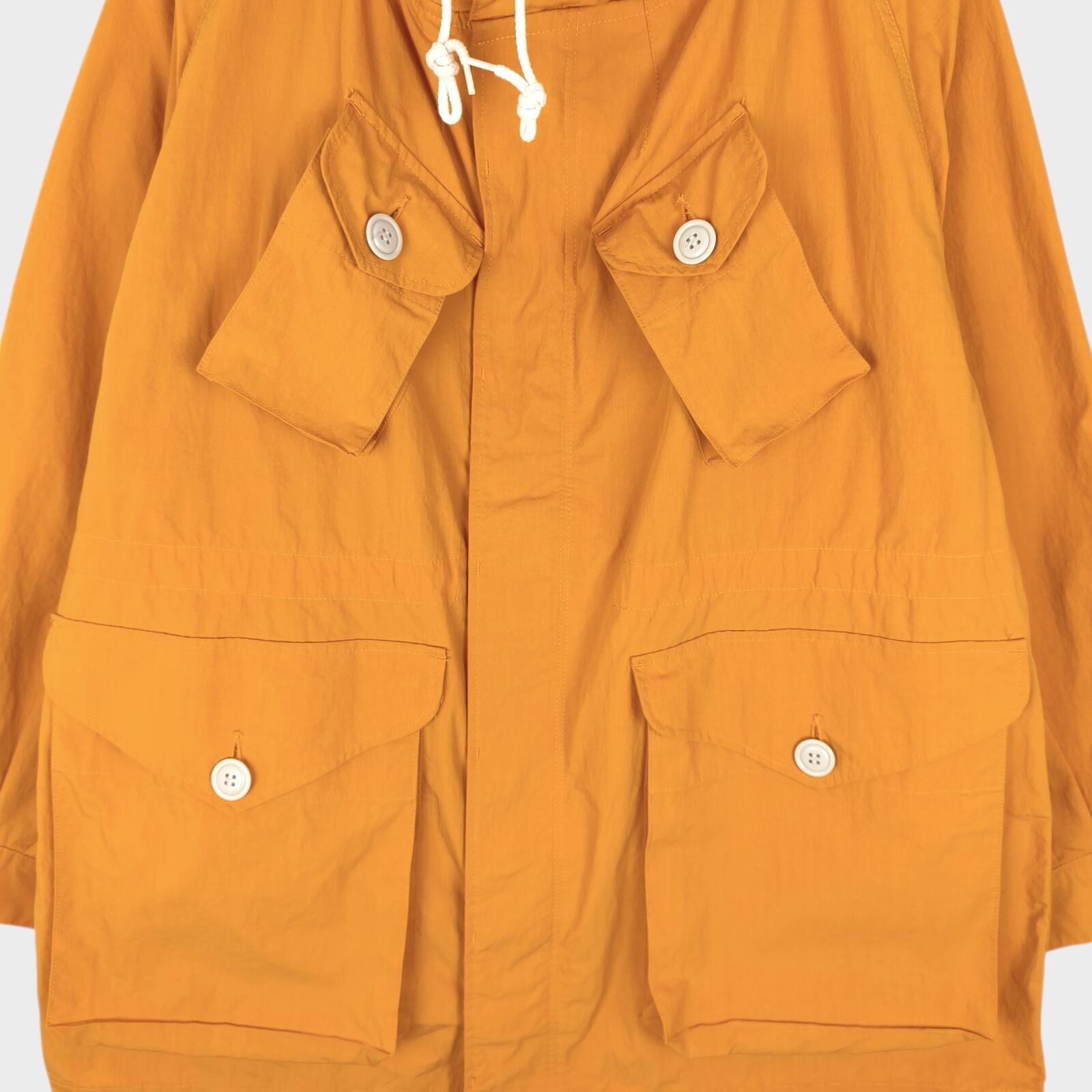 H.UNIT Men's Made in Japan Orange Nylon Combat Mountain Parka Jacket