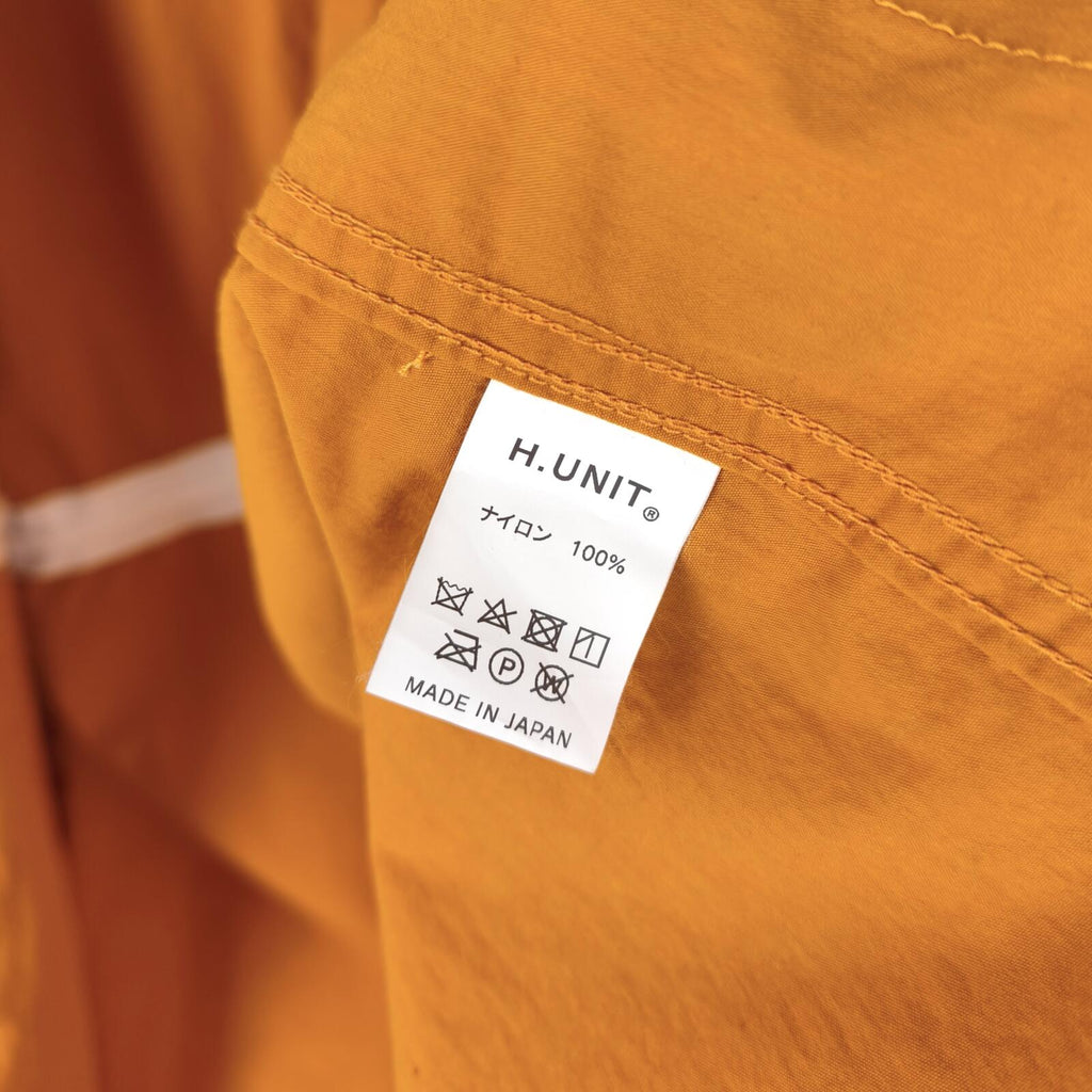 H.UNIT Men's Made in Japan Orange Nylon Combat Mountain Parka Jacket