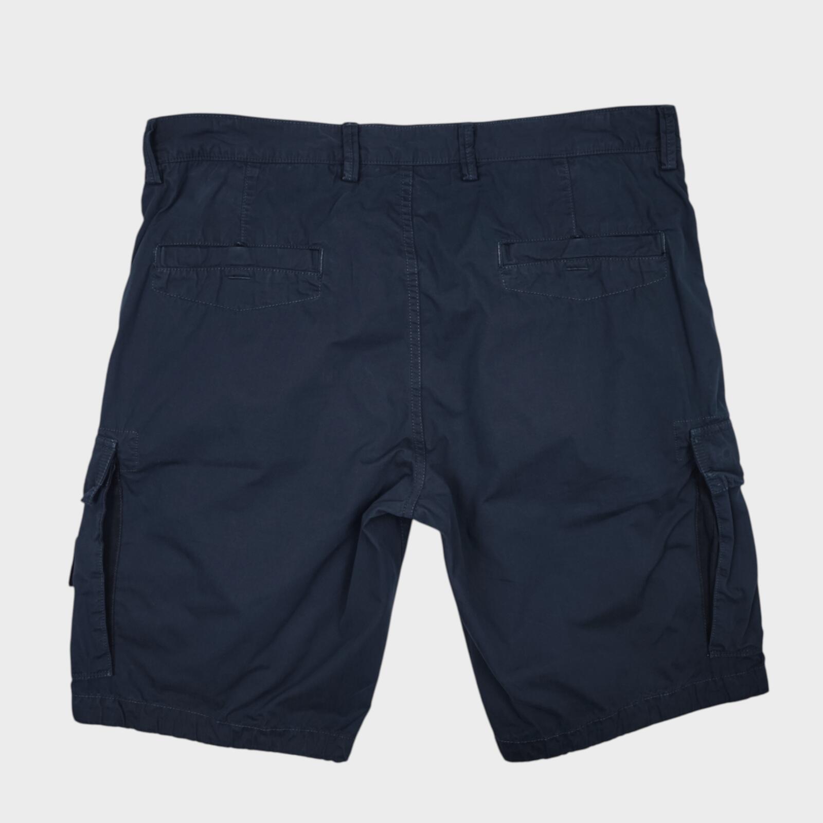 STONE ISLAND Men's Navy Blue Garment Dyed Detachable Badge Cargo Shorts