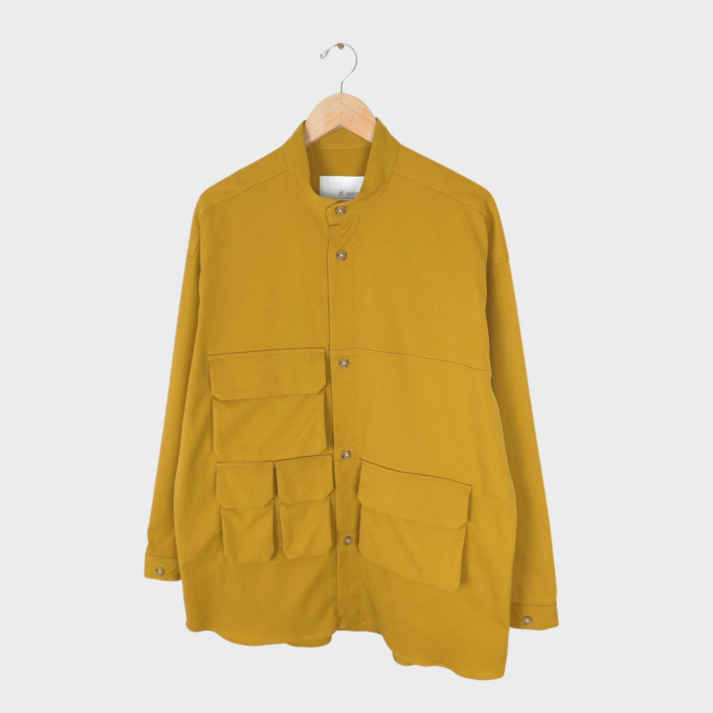 A+ TOKYO Men's Yellow Made in Japan Multi Pocket Utility Overshirt Jacket