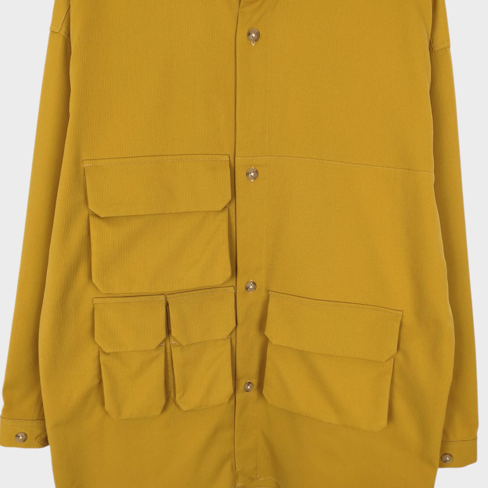 A+ TOKYO Men's Yellow Made in Japan Multi Pocket Utility Overshirt Jacket